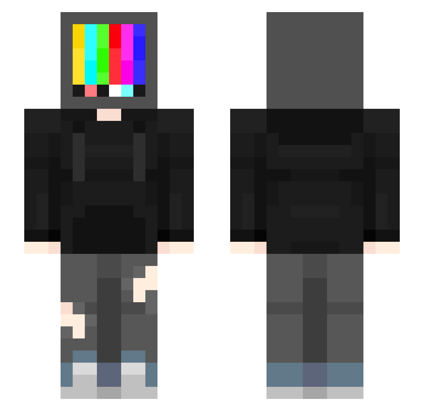 Kokoow Minecraft skin, front and back view