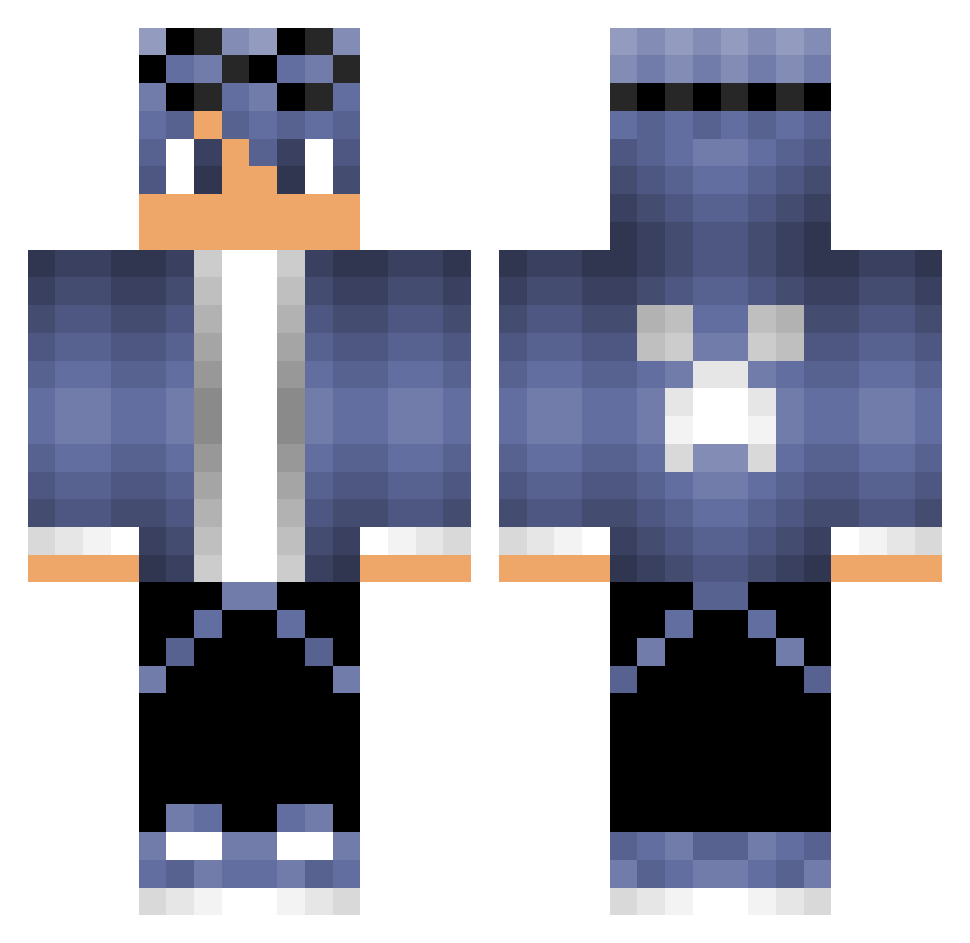 zou070 Minecraft skin, front and back view