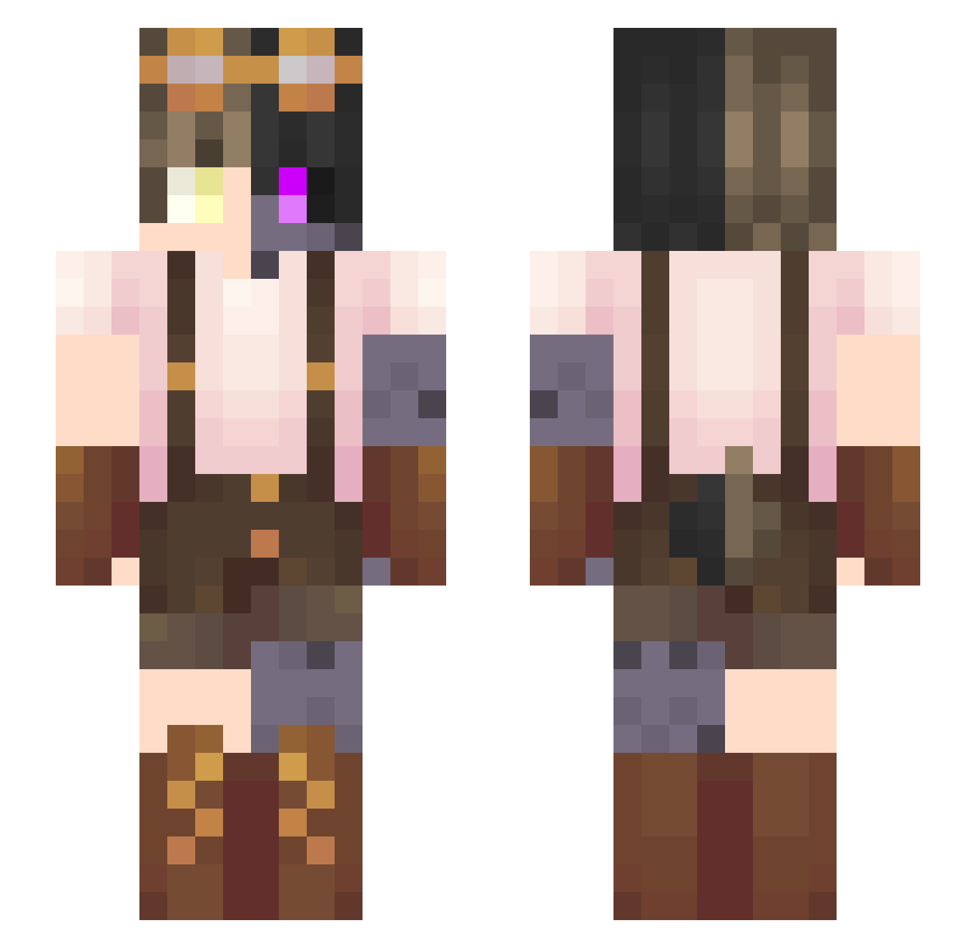 ThomaZPie Minecraft skin, front and back view