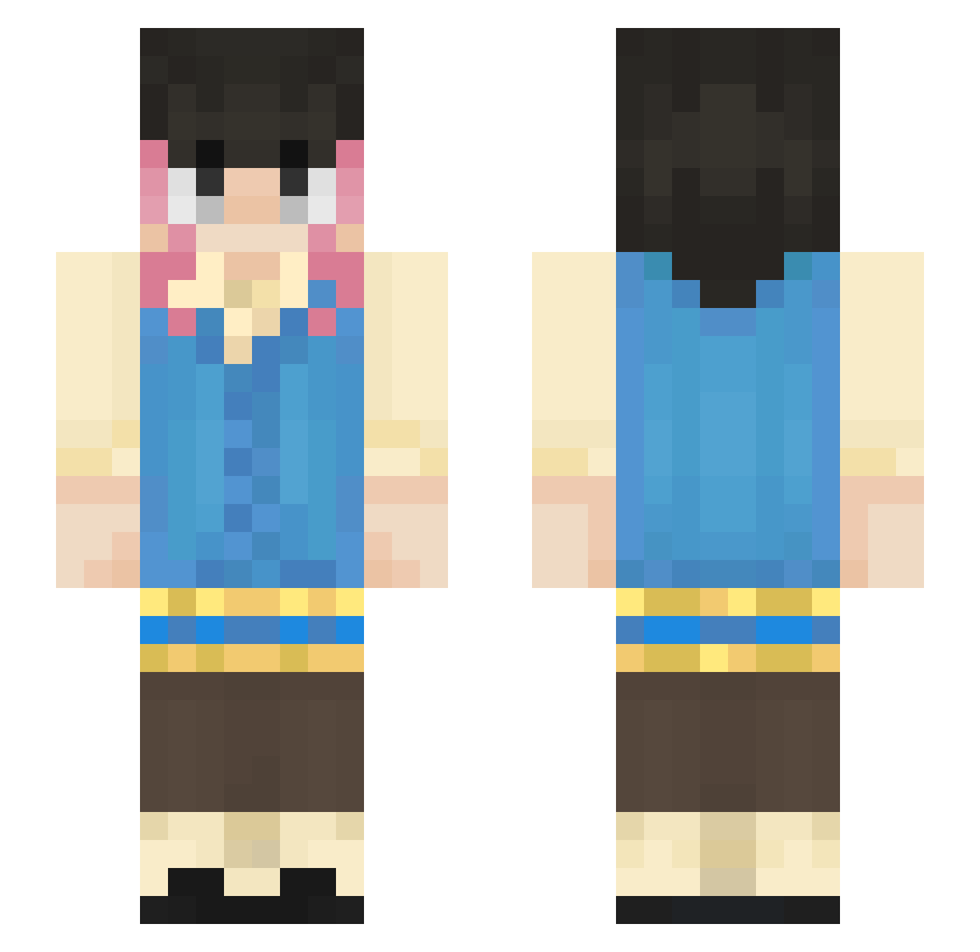 ENMinkers Minecraft skin, front and back view
