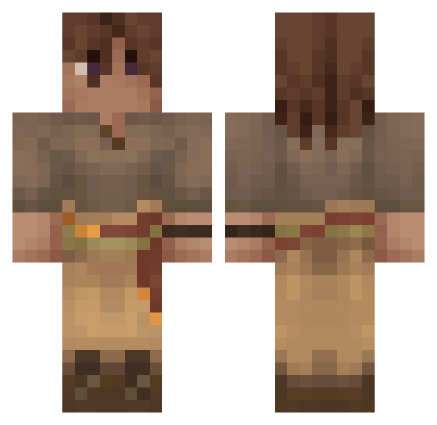 Hoxtry Minecraft skin, front and back view