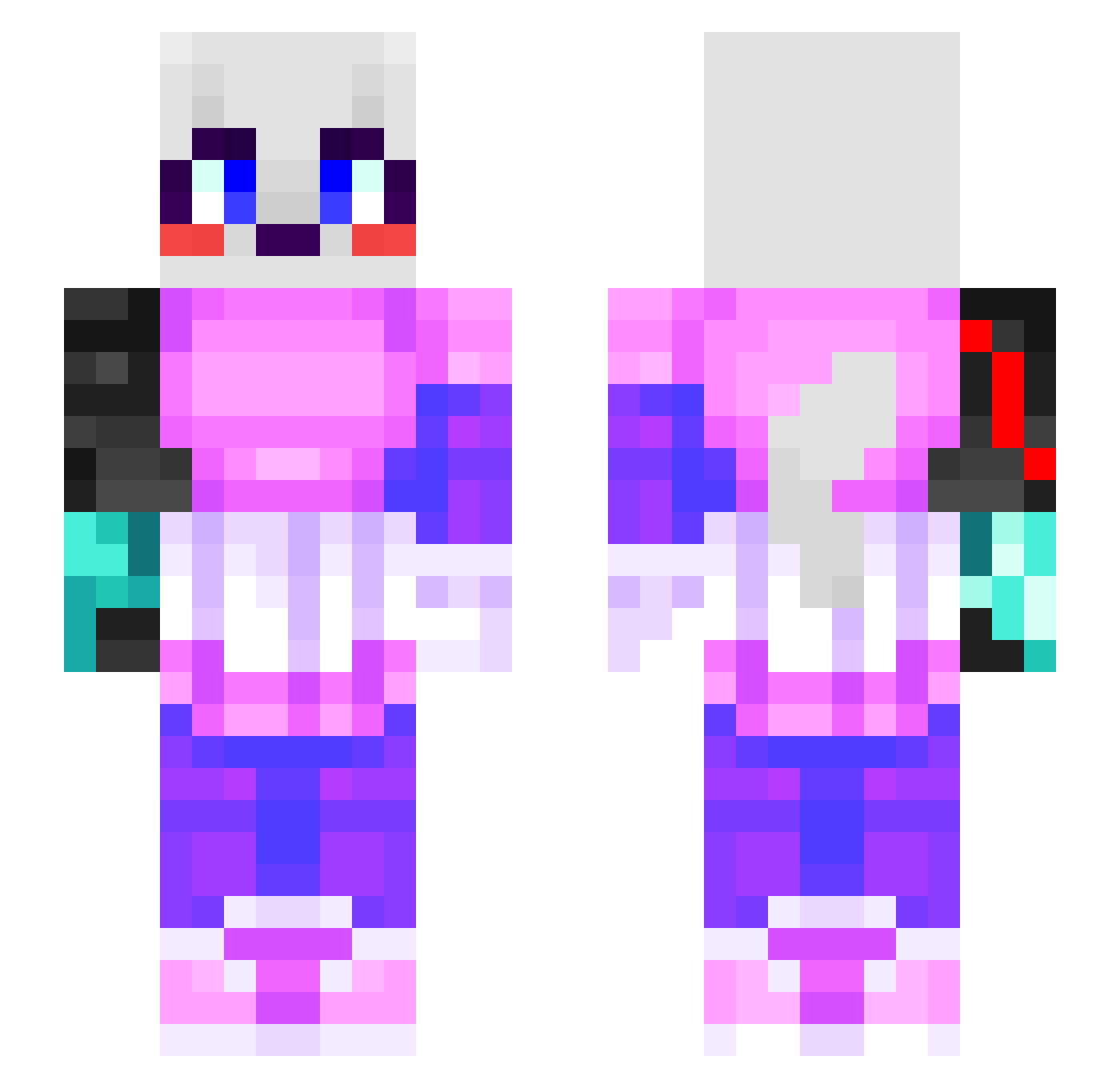 LunagonLtd Minecraft skin, front and back view