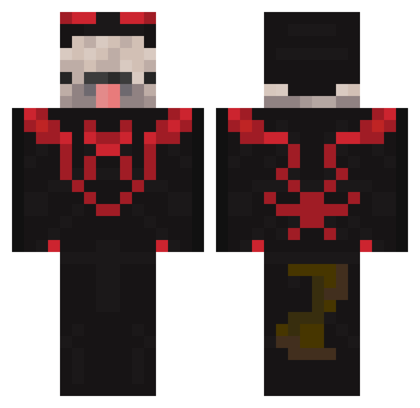 Paxi77 Minecraft skin, front and back view
