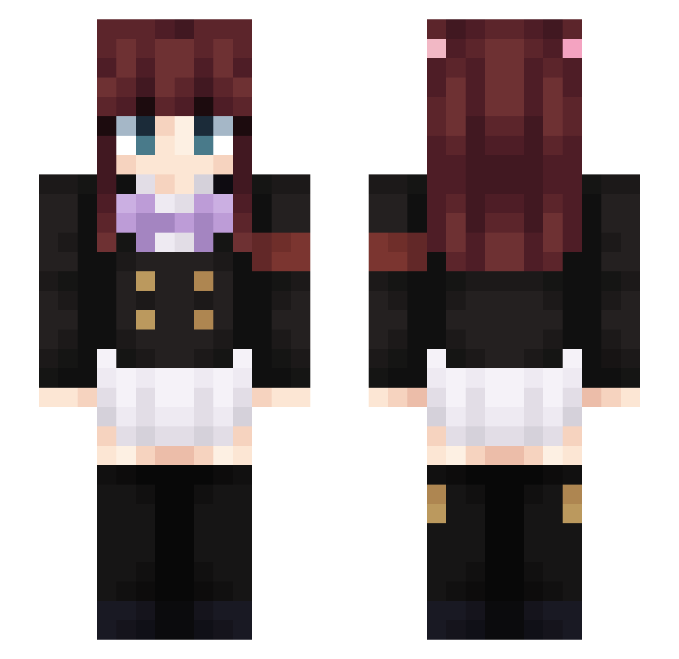lolivore Minecraft skin, front and back view