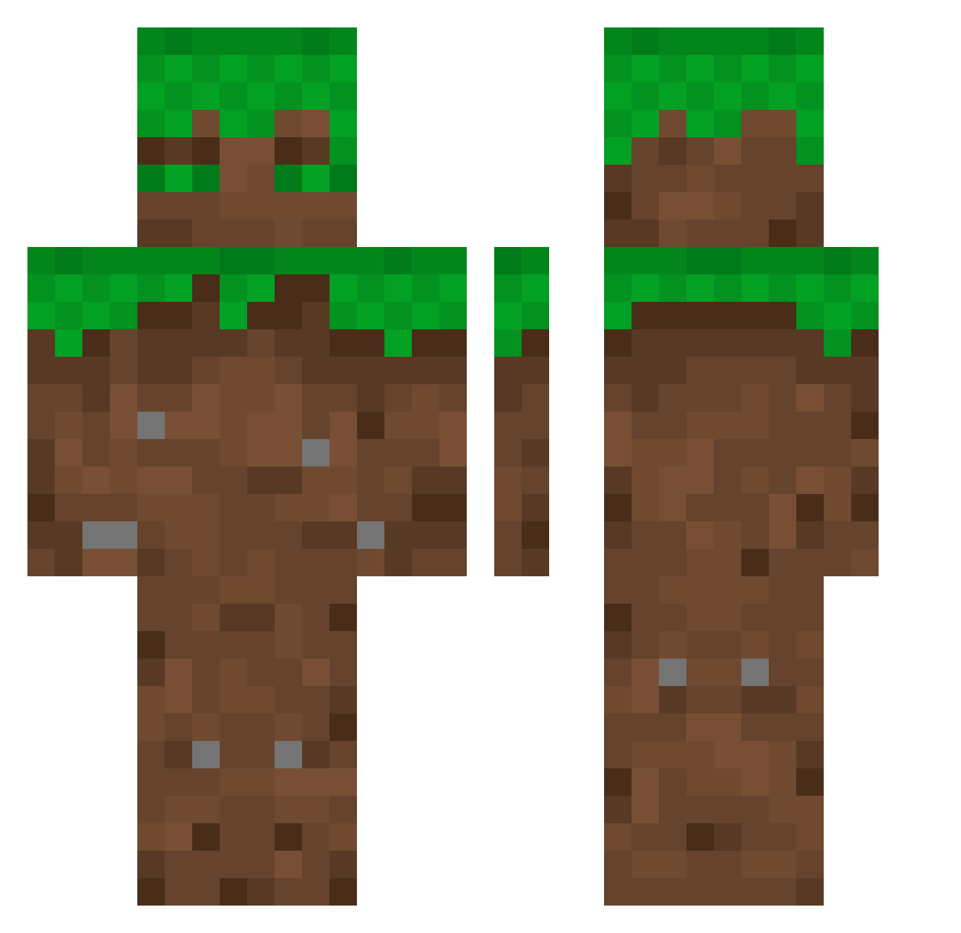 Strzat Minecraft skin, front and back view