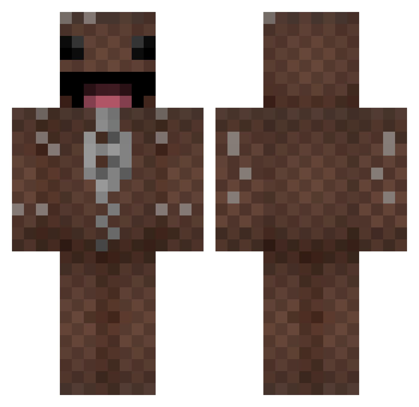 Moonflock Minecraft skin, front and back view