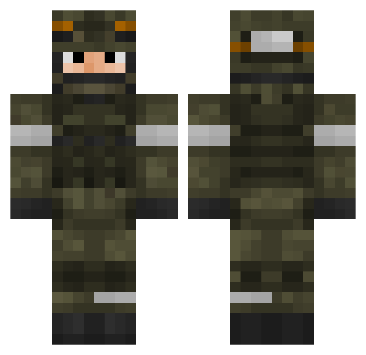 cloakka Minecraft skin, front and back view