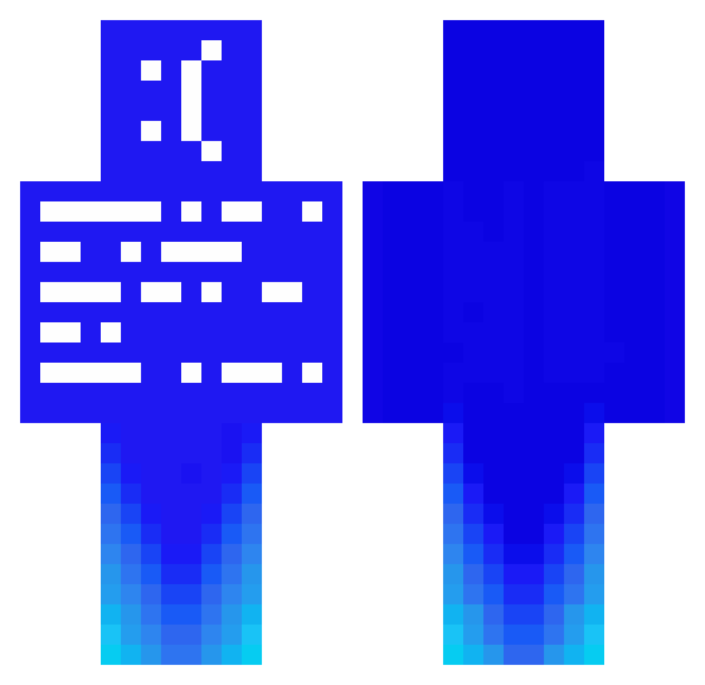 Betonus Minecraft skin, front and back view