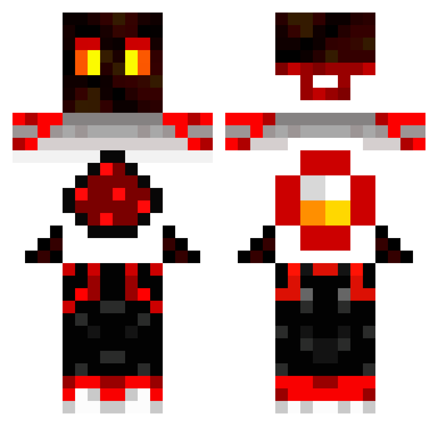 Snager Minecraft skin, front and back view