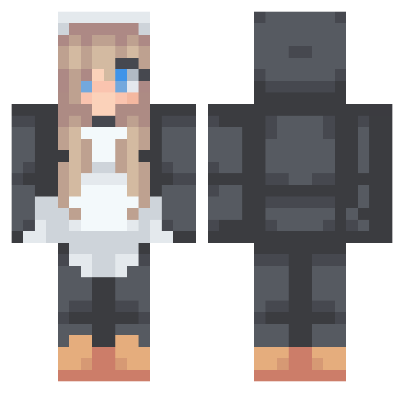 XMissPenguinX Minecraft skin, front and back view