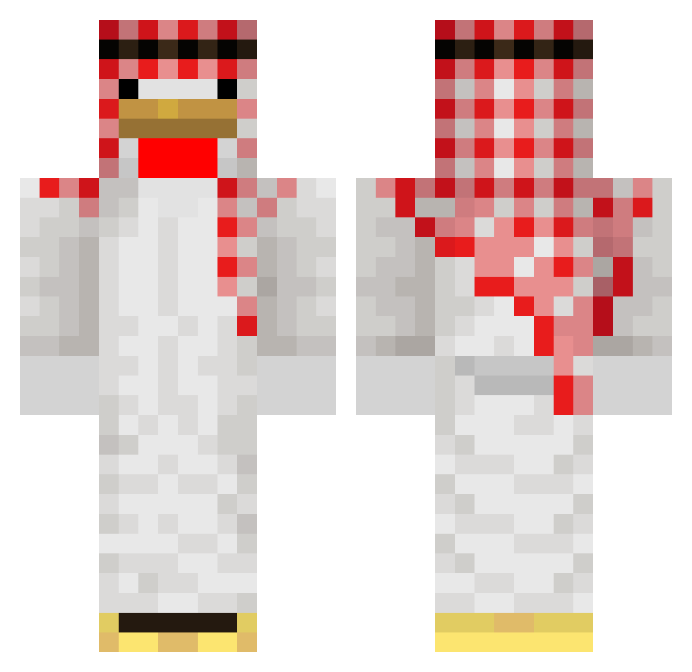wedorf Minecraft skin, front and back view