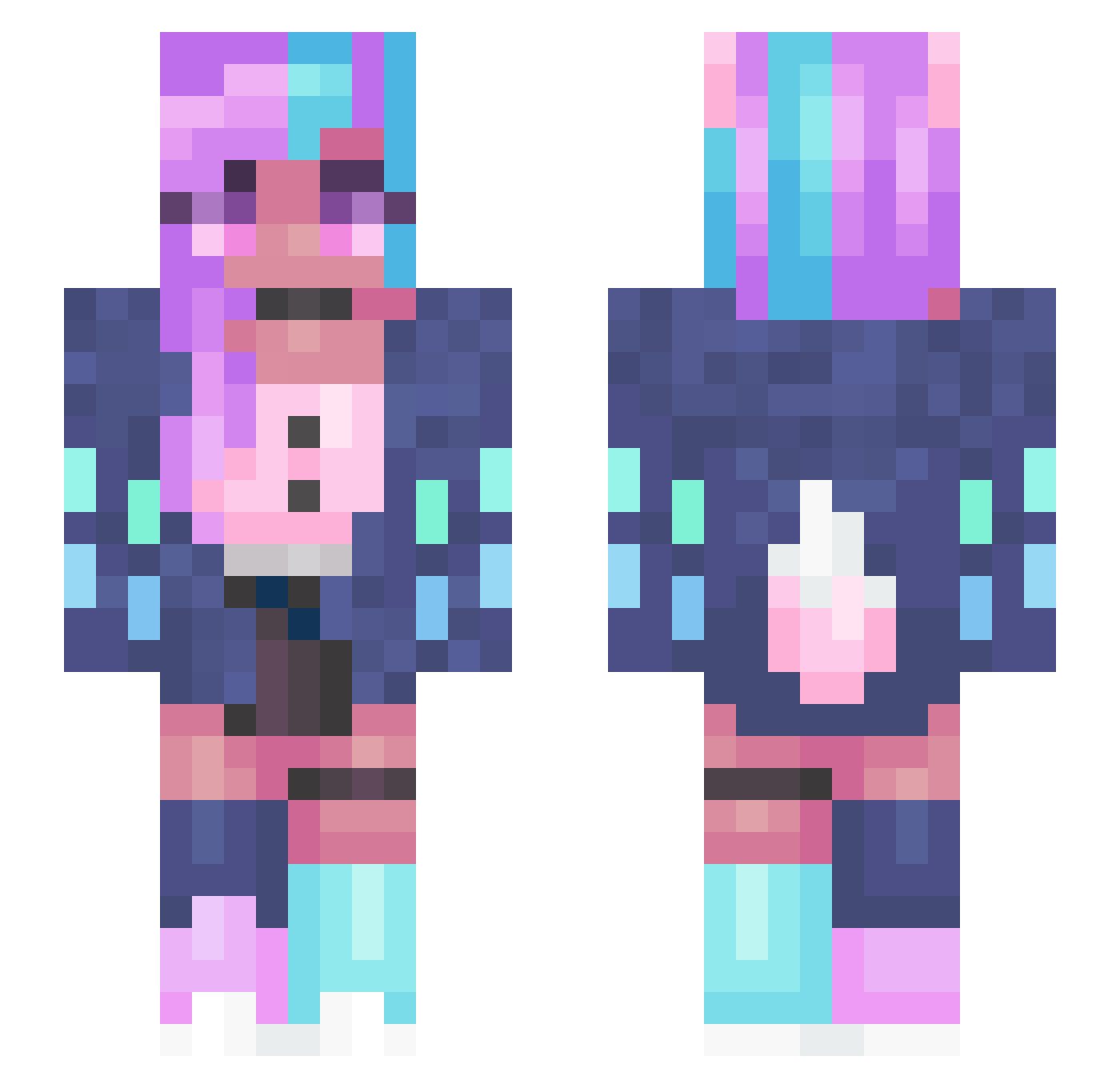I3itter Minecraft skin, front and back view
