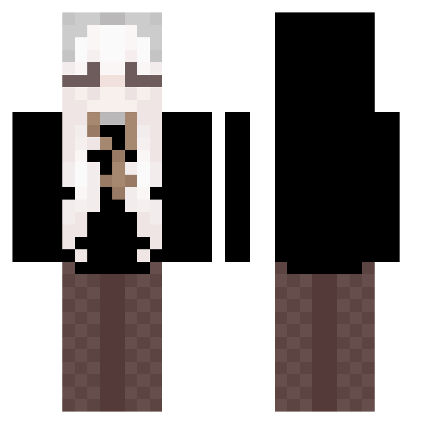virrtuall Minecraft skin, front and back view