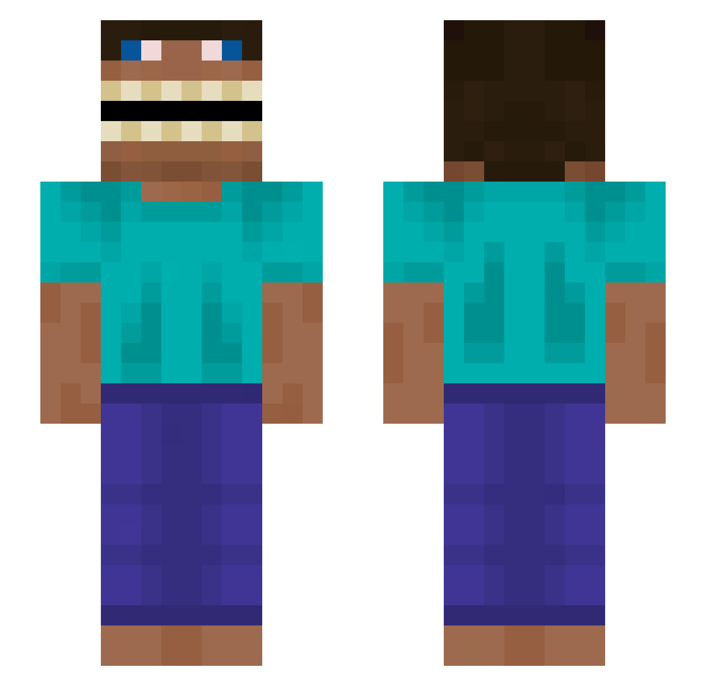 TheNzinga Minecraft skin, front and back view