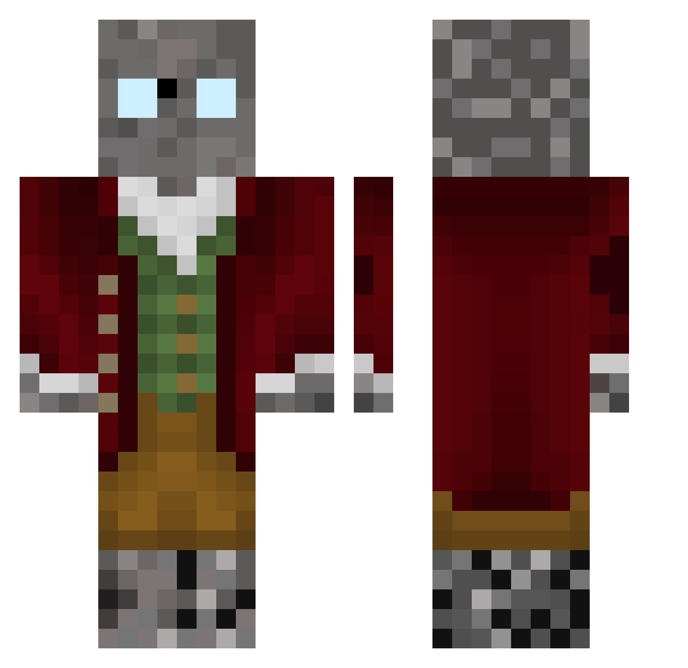 Yeric30 Minecraft skin, front and back view