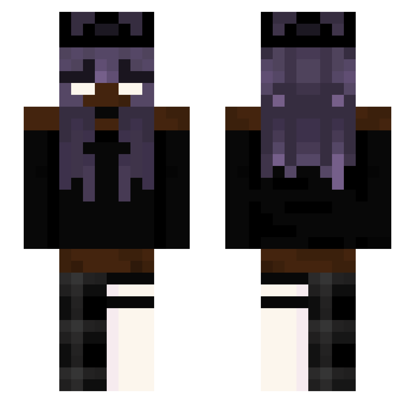 lettaswrld Minecraft skin, front and back view