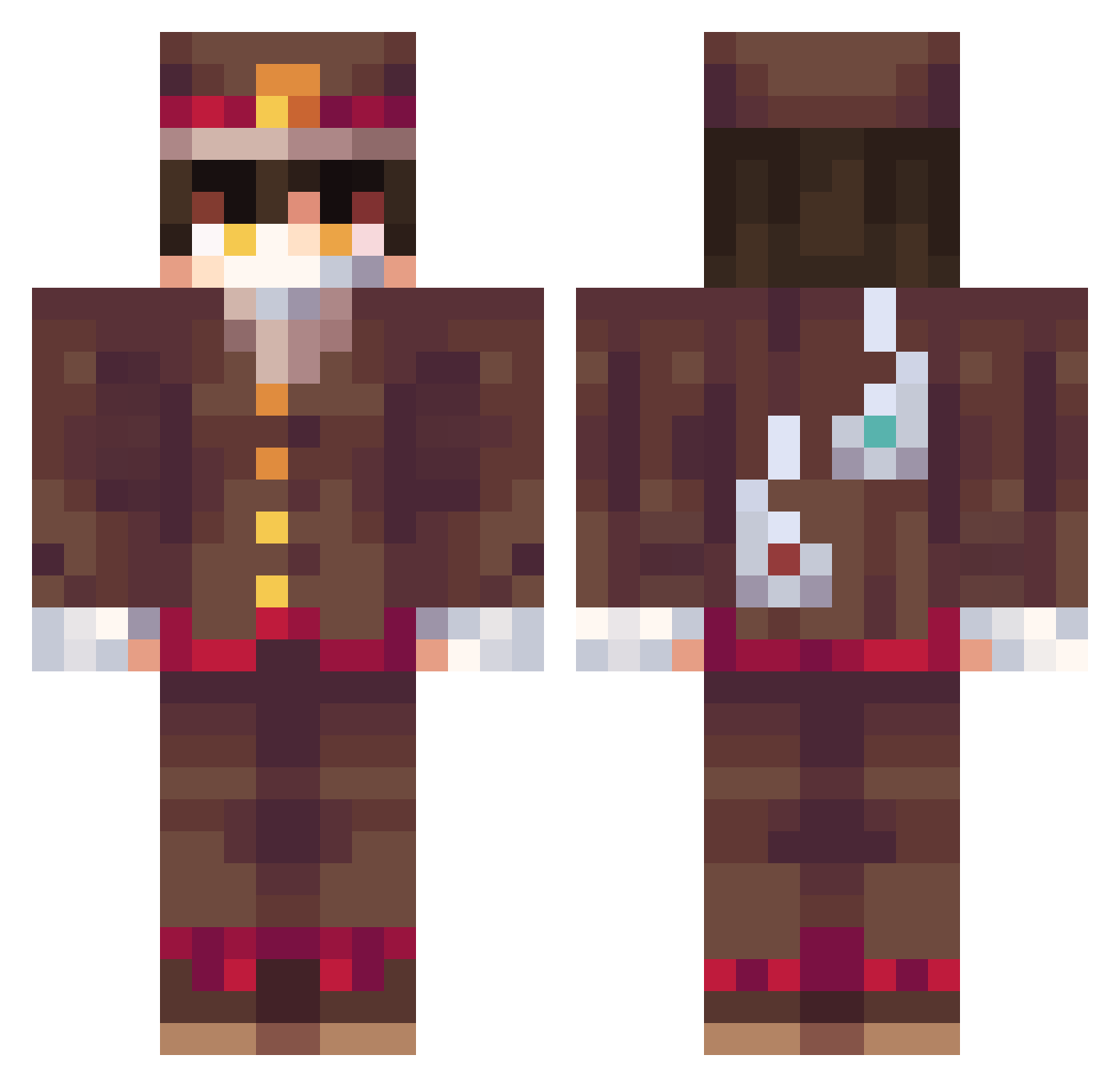 7lynnx Minecraft skin, front and back view