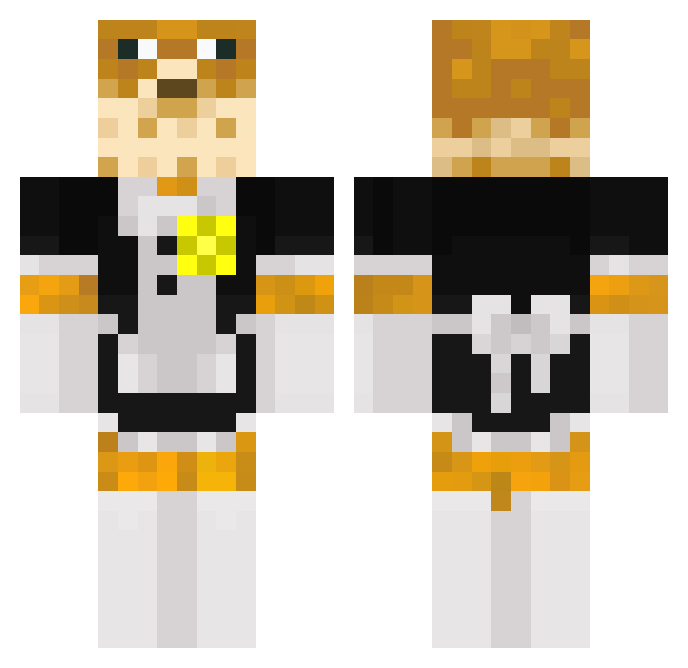 FewestArtist299 Minecraft skin, front and back view
