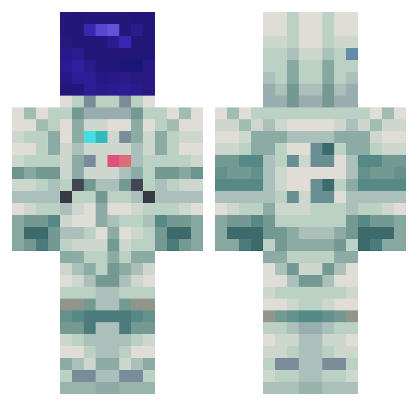 Elset Minecraft skin, front and back view