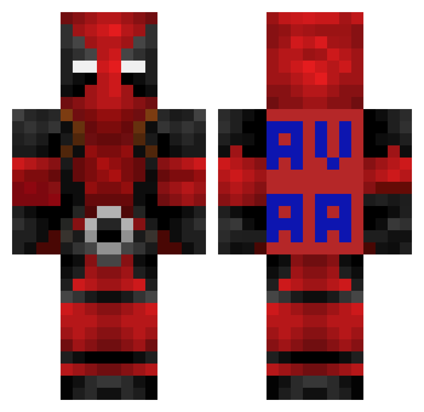 zRex666 Minecraft skin, front and back view