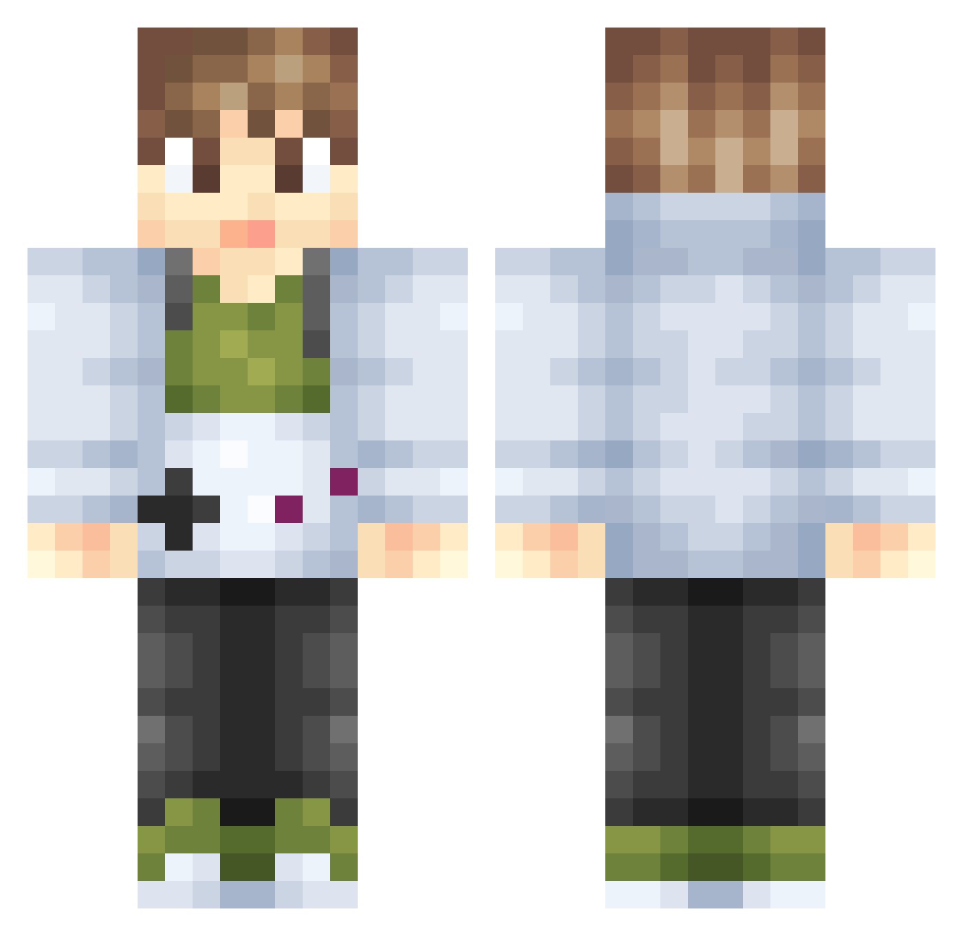 00EMO Minecraft skin, front and back view