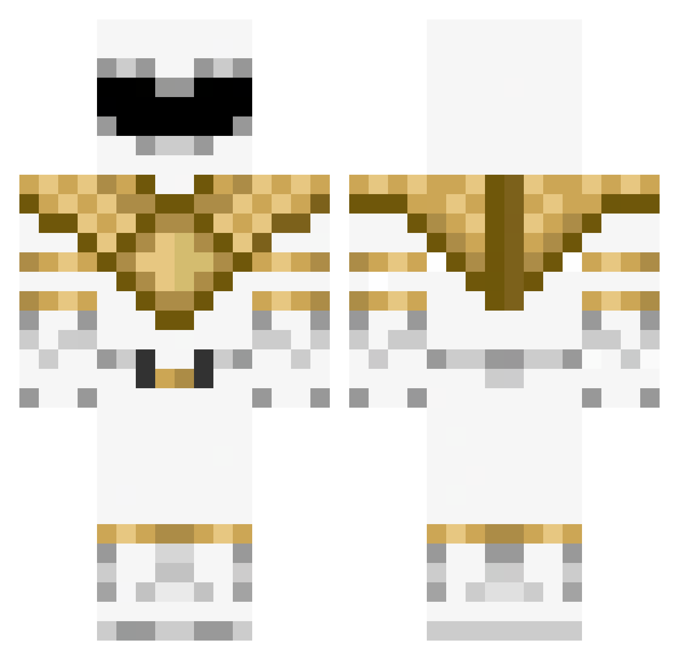 Jlow240 Minecraft skin, front and back view