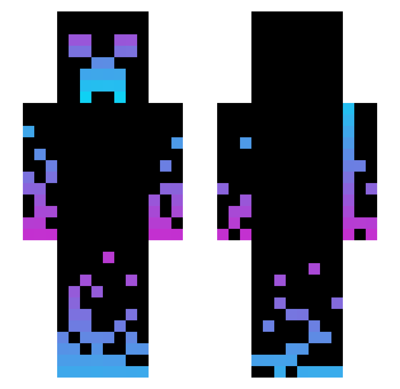Sorthos Minecraft skin, front and back view