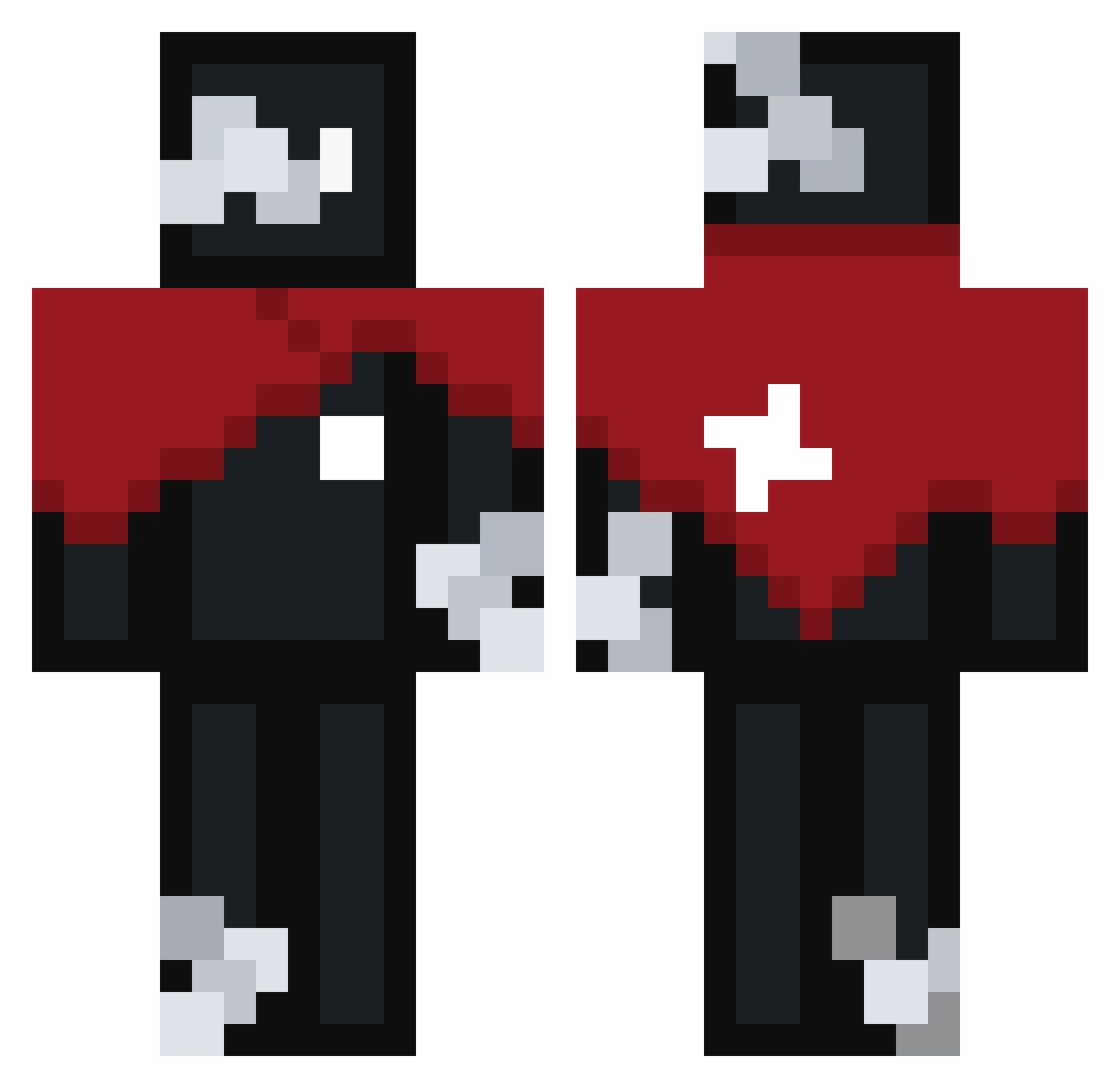 SLAMDUCC Minecraft skin, front and back view