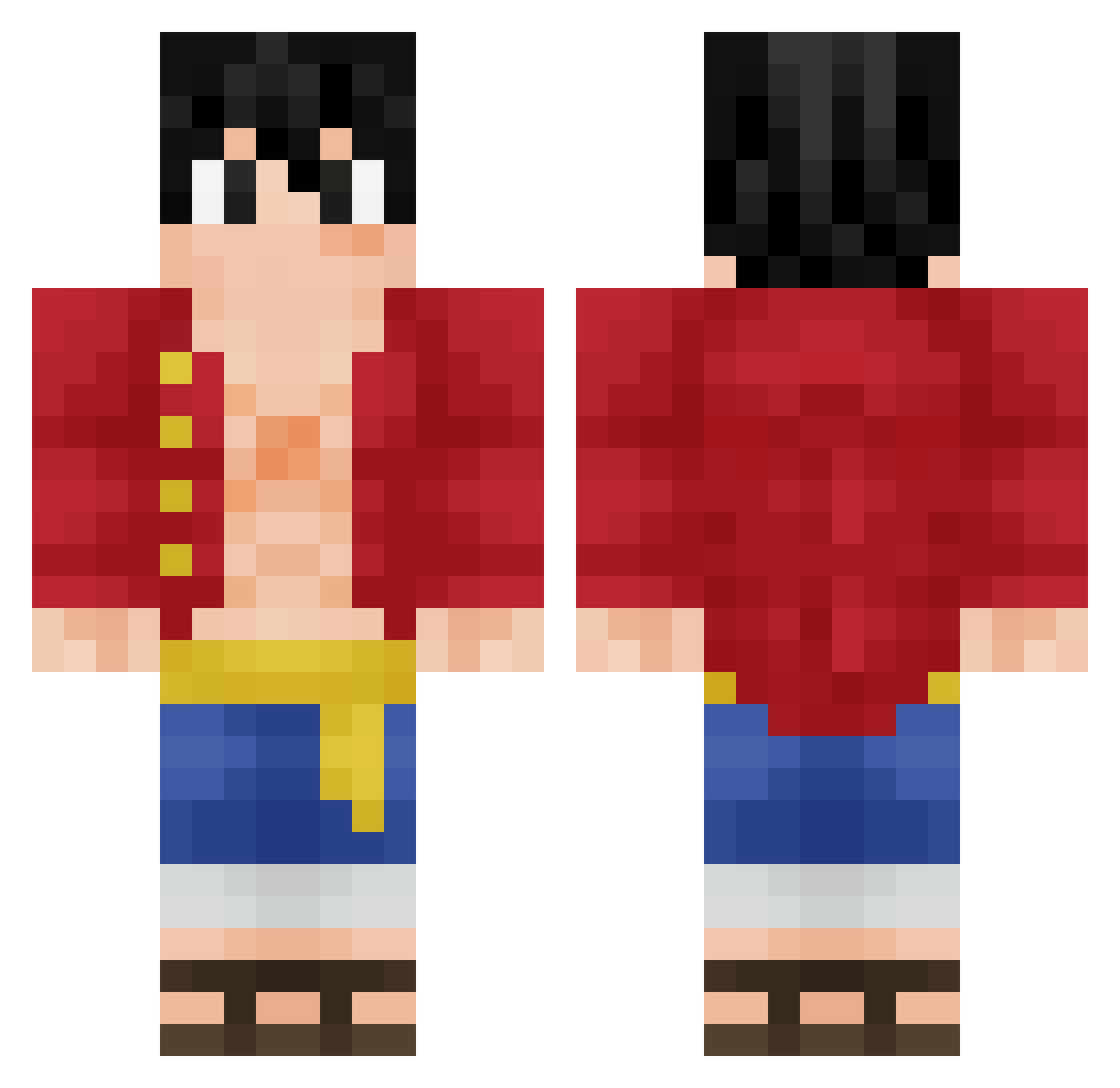 grossetata Minecraft skin, front and back view