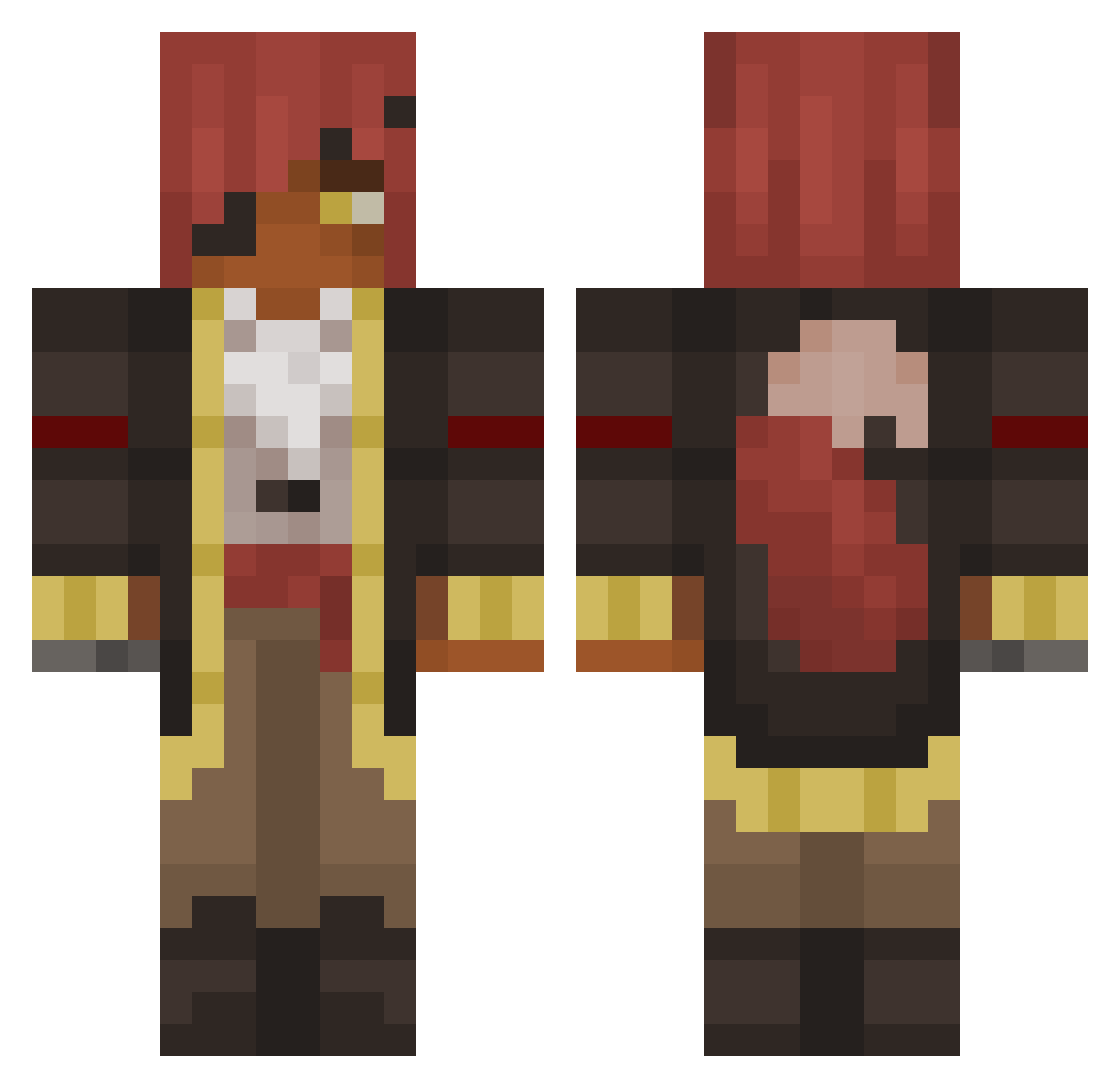 ffyf Minecraft skin, front and back view