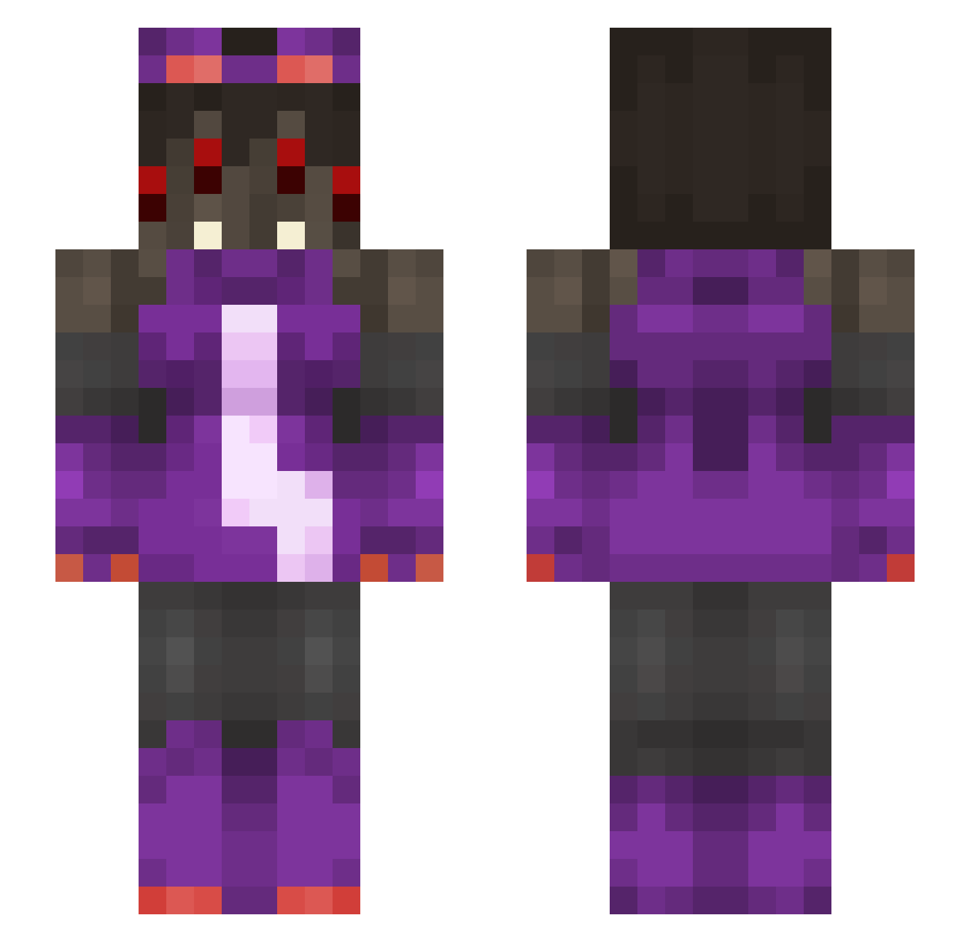 SrSeik Minecraft skin, front and back view