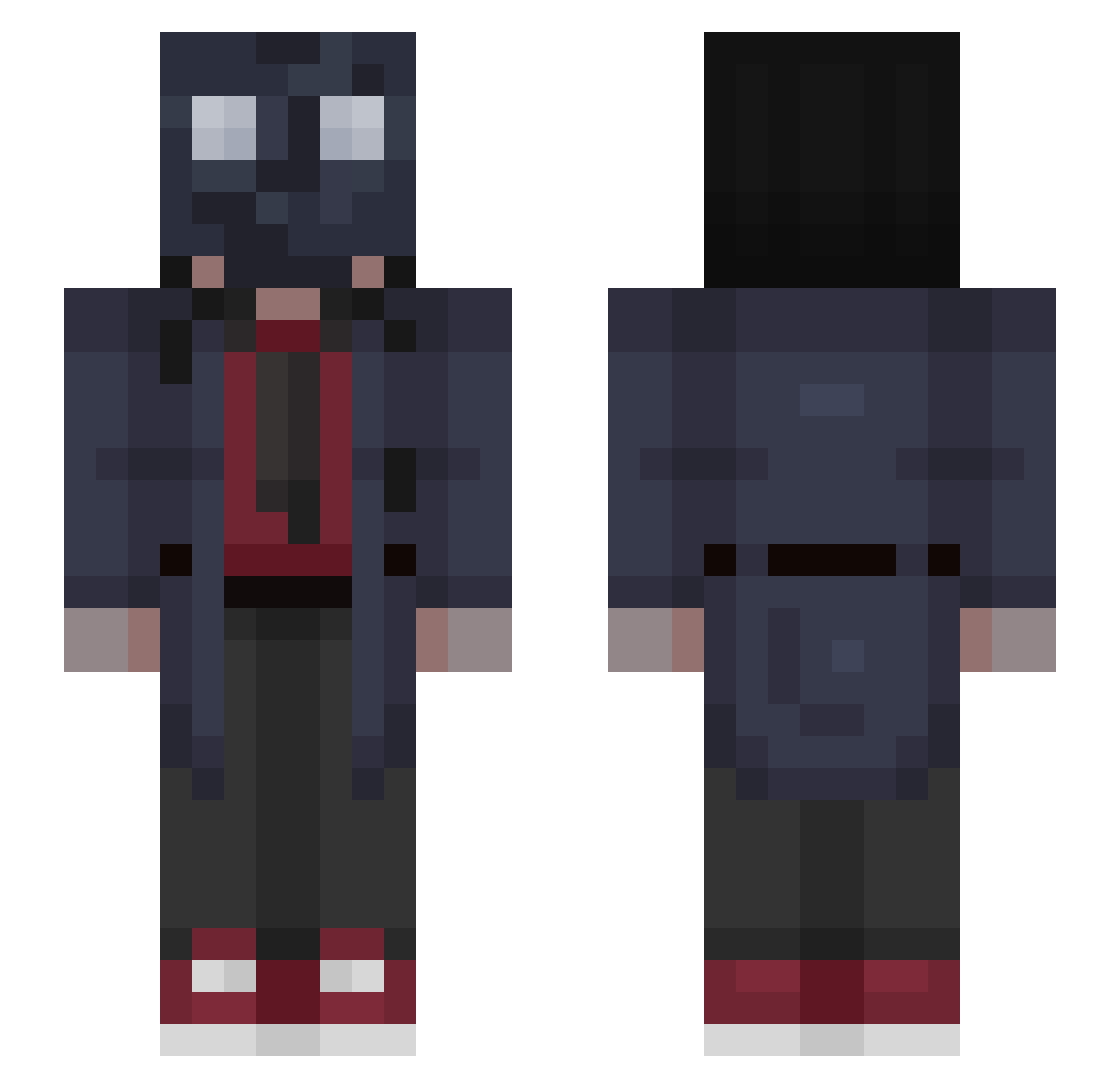 GothicKitty09 Minecraft skin, front and back view
