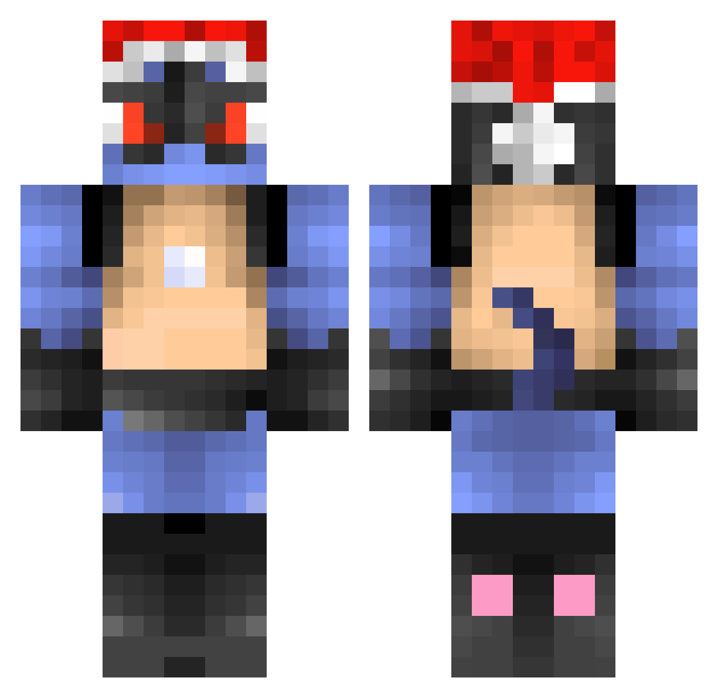 MrWarStar Minecraft skin, front and back view