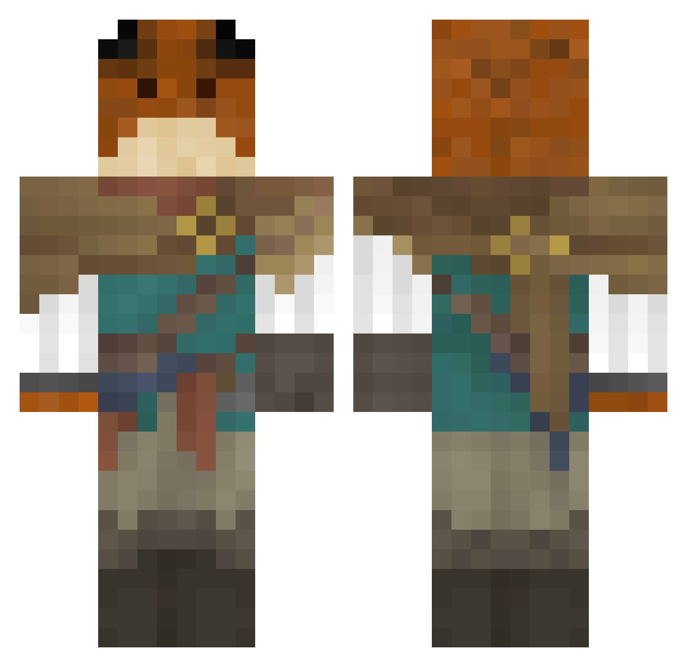 LuchitoPatatas Minecraft skin, front and back view
