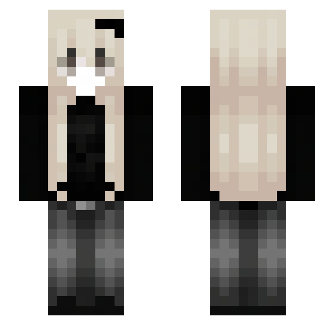 V4mqxl Minecraft skin, front and back view