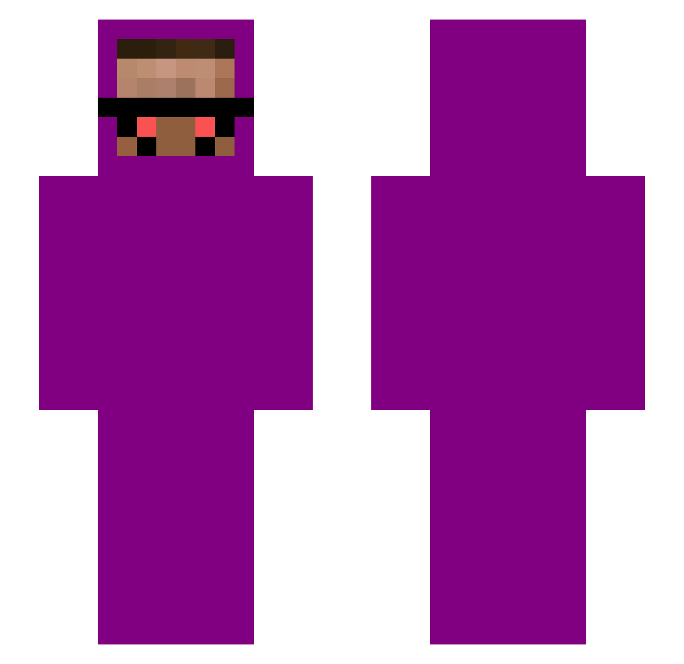 Shlimbish Minecraft skin, front and back view