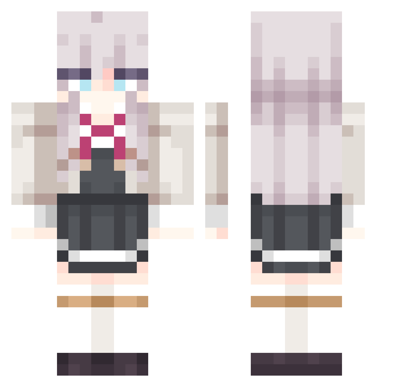 BelugazYT Minecraft skin, front and back view