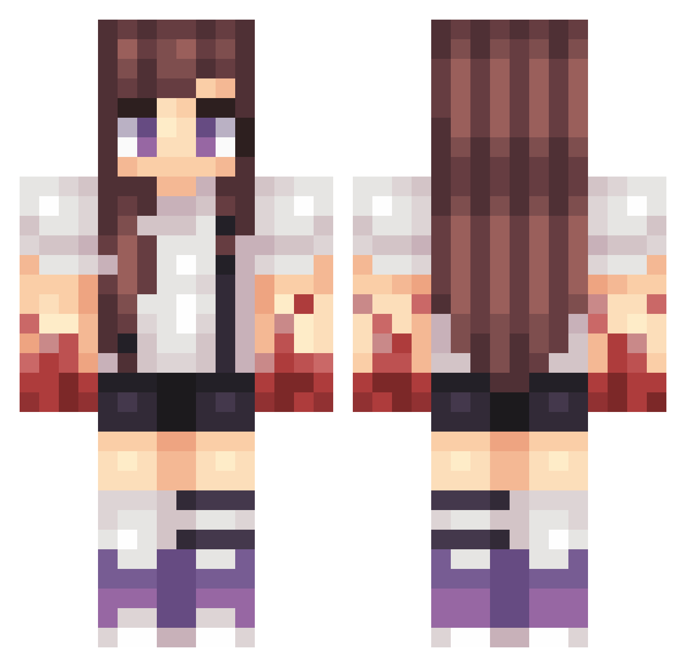 Klowey Minecraft skin, front and back view