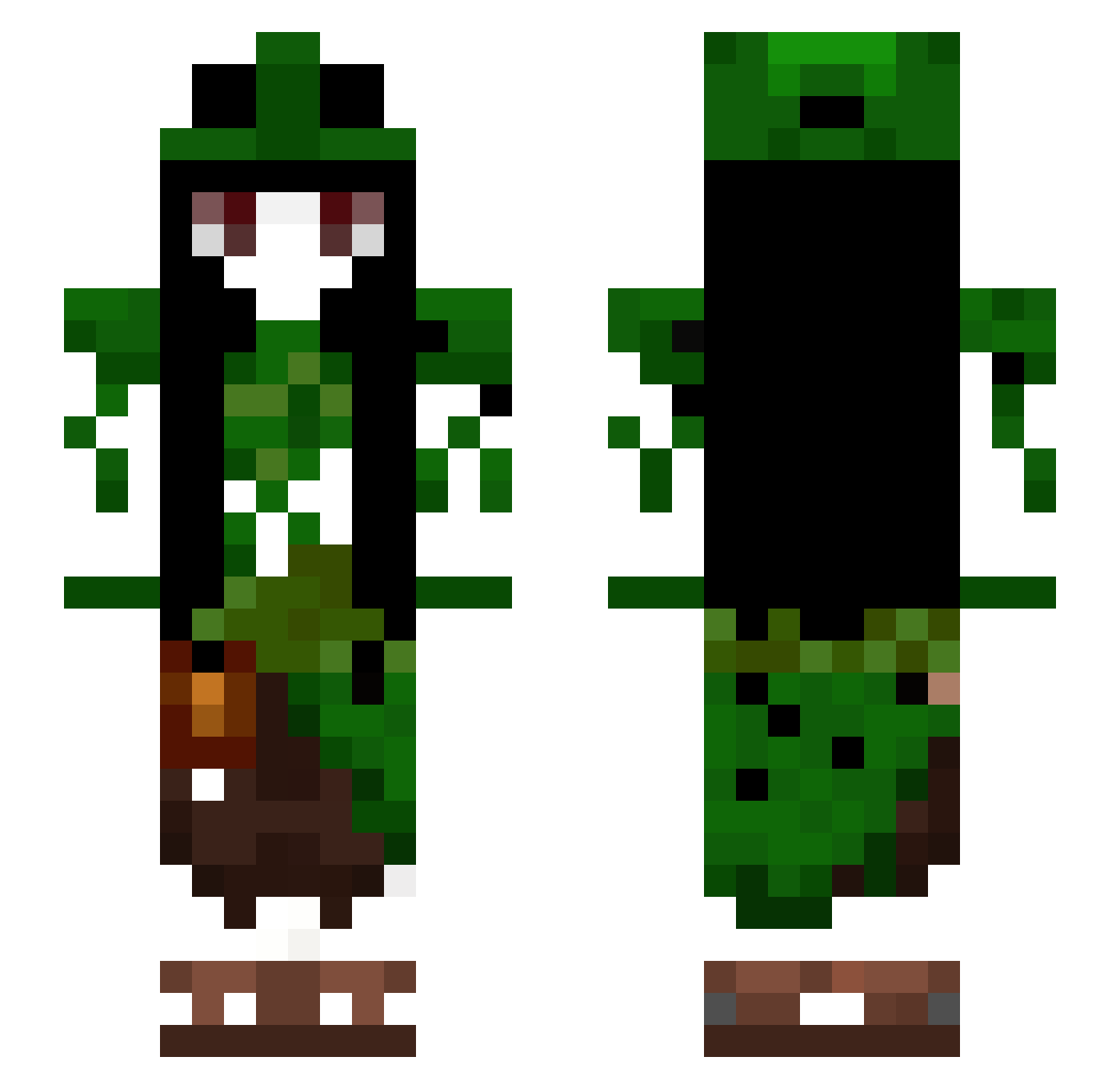 Tokynn Minecraft skin, front and back view