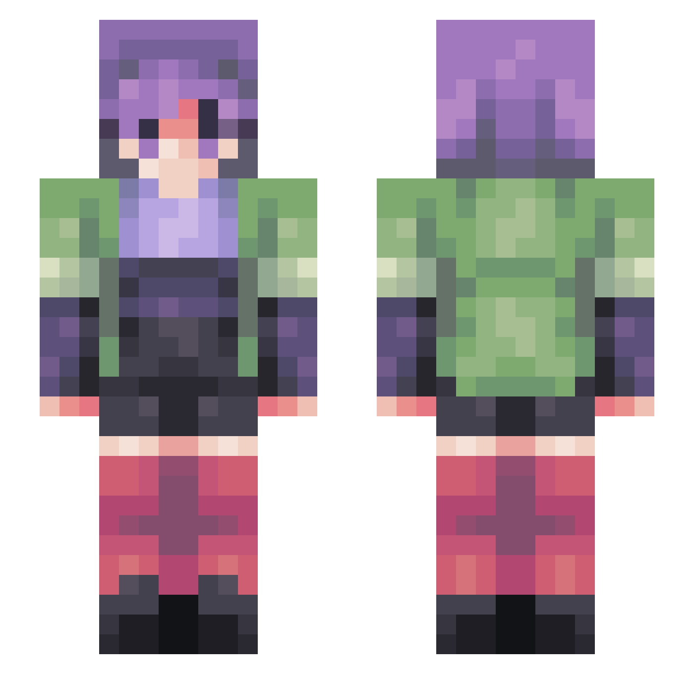JustARandooo Minecraft skin, front and back view