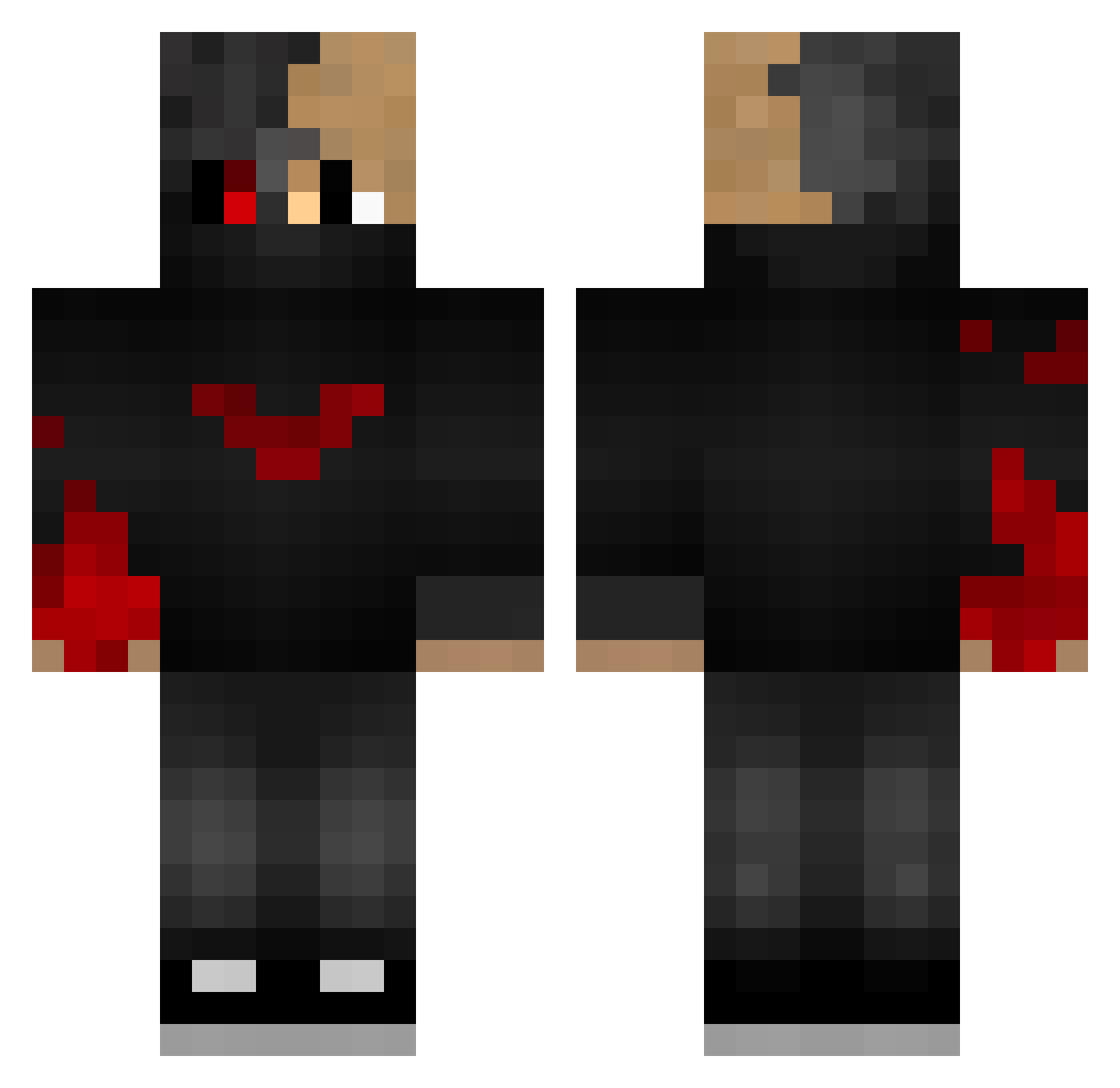 Phildrip Minecraft skin, front and back view