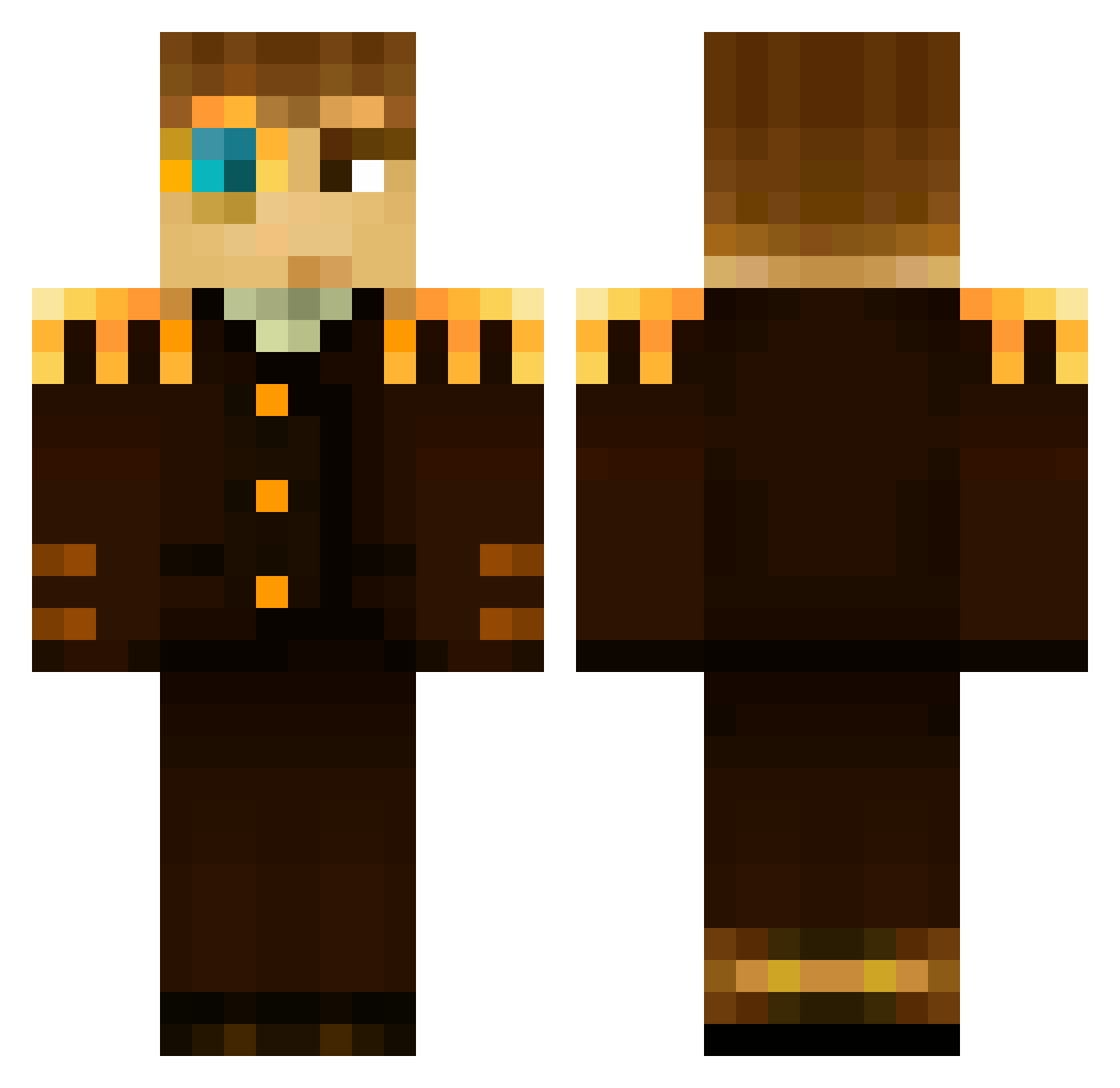 RedstonePunk34 Minecraft skin, front and back view