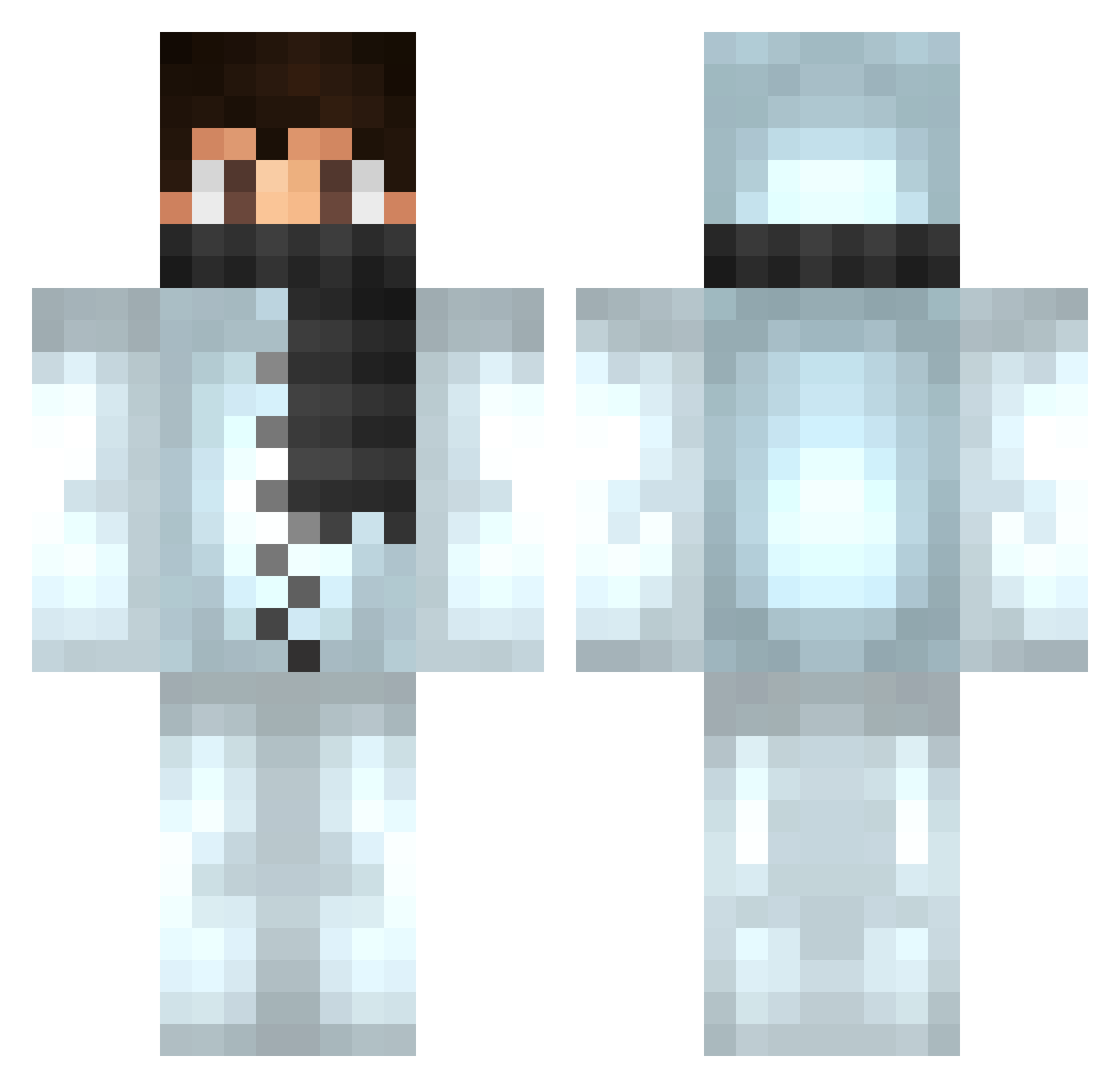 xNocture Minecraft skin, front and back view