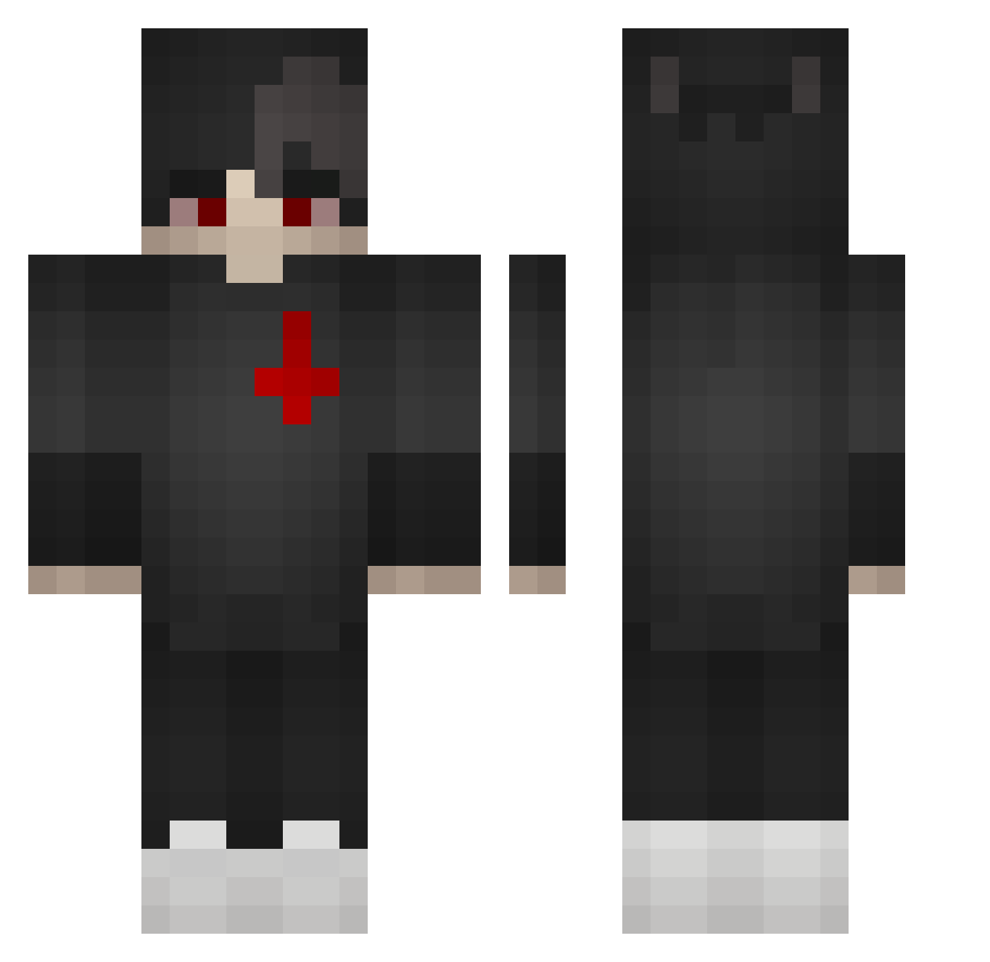 xZethoS Minecraft skin, front and back view