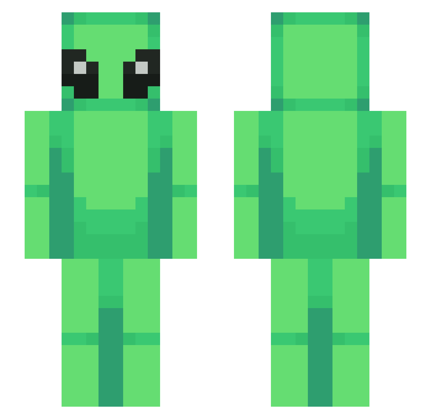 BreatheBehen Minecraft skin, front and back view