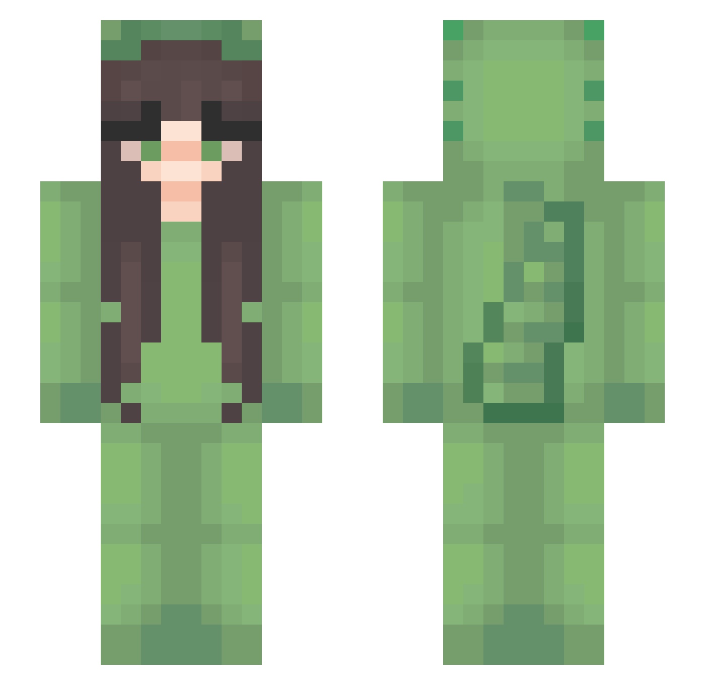 Roseqnne Minecraft skin, front and back view