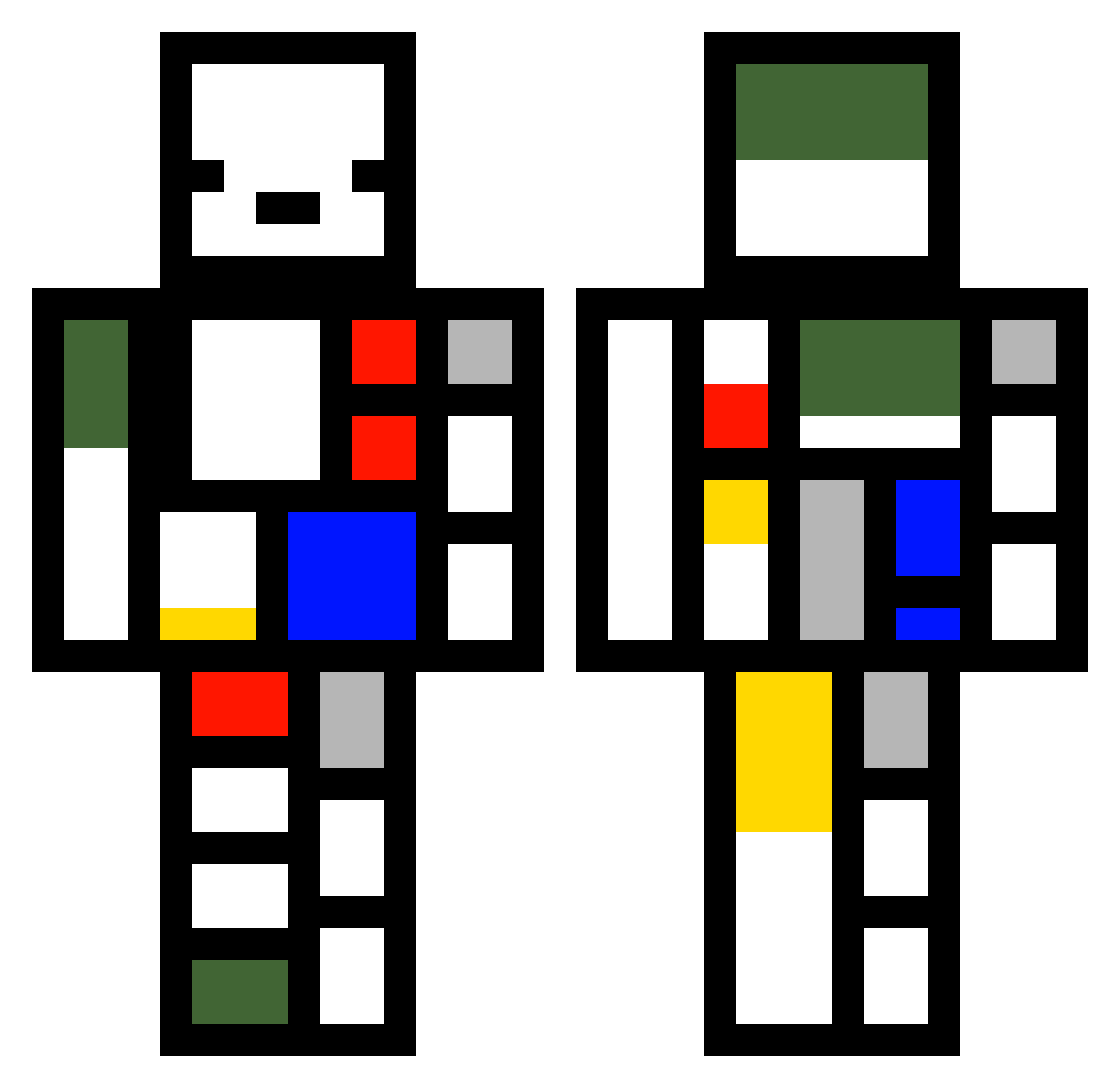 RageQuitJr Minecraft skin, front and back view