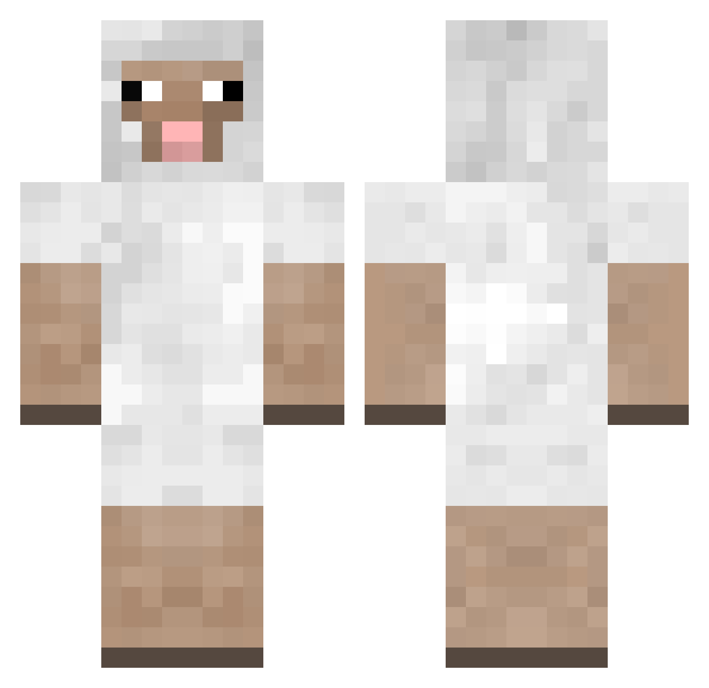 Singels Minecraft skin, front and back view