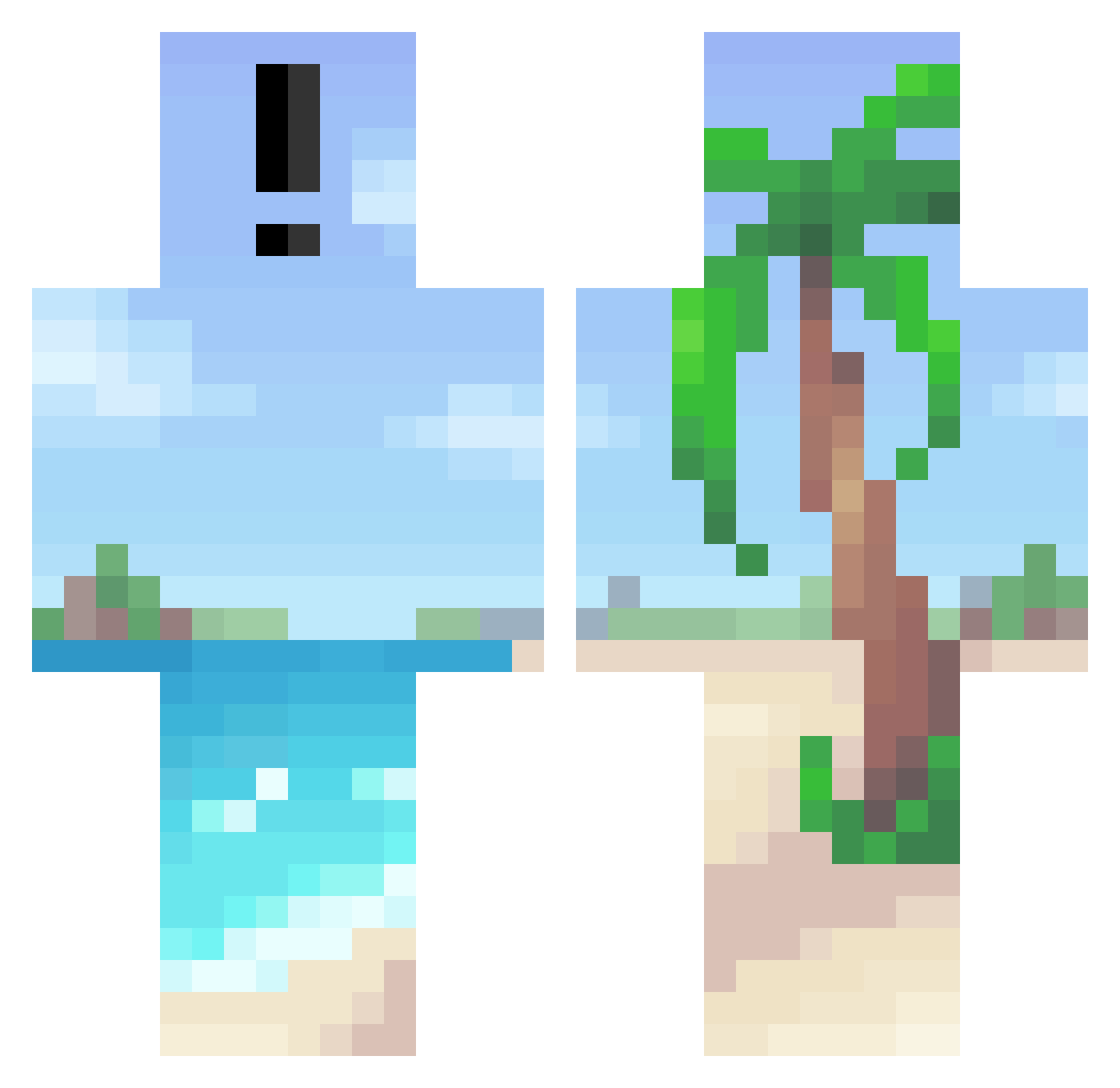 Nascence_ Minecraft skin, front and back view