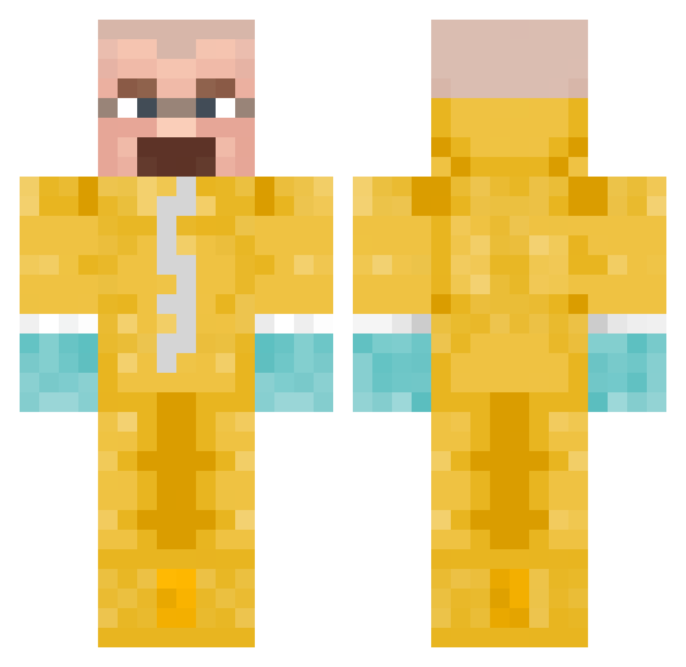 FuniMonki Minecraft skin, front and back view